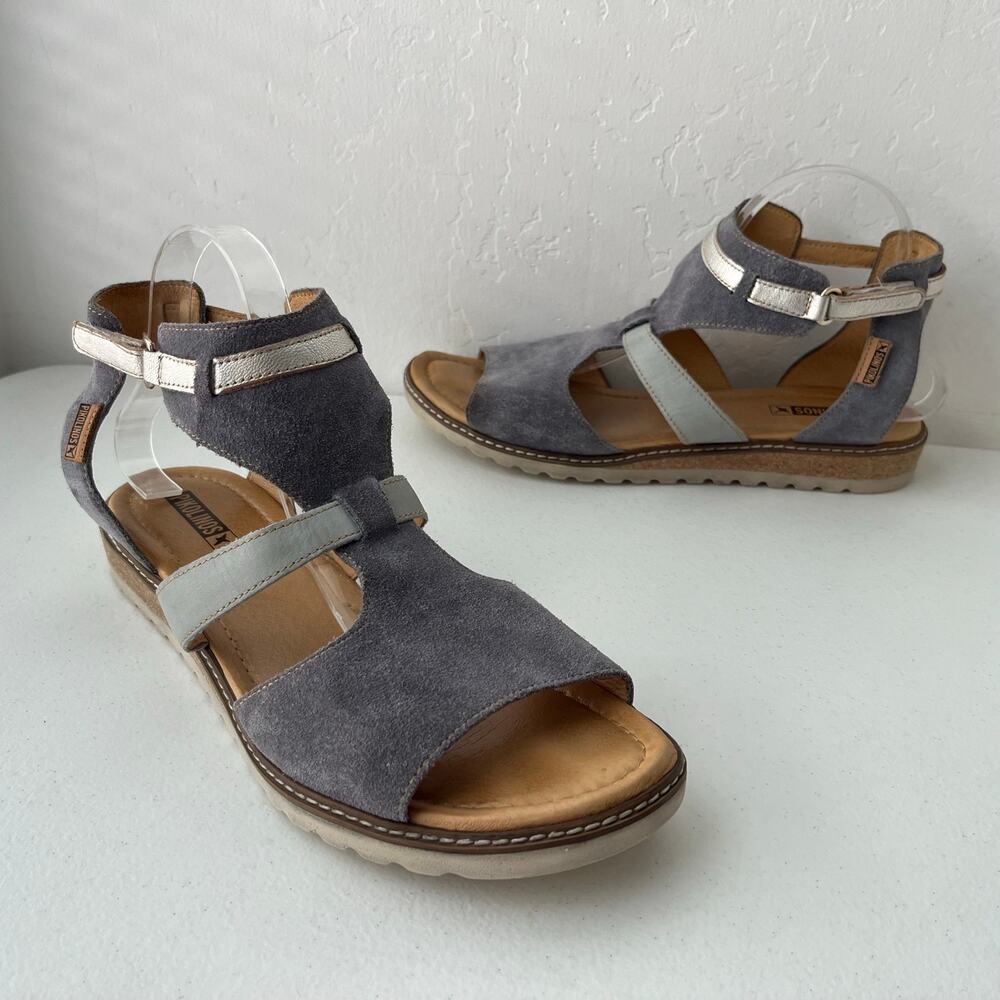 Pikolinos Alcudia Gladiator Sandals Size EU 42 / US 11 Gray Suede Leather Boho